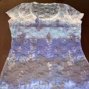 Maurice’s Floral Lace Tie dye T Shirt Sz Medium